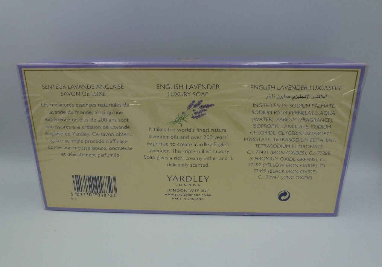 Yardley English Lavender - Savon de Luxe Luxuseife Seife 3 x 150 g
